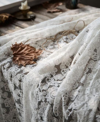 ON SALE, 2 Color Mesh lace fabric, cream-white color lace fabric, white lace fabric, curtains fabric, mesh lace fabric, for wedding