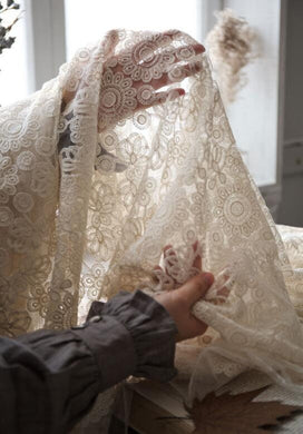 ON SALE, 2 Color Mesh lace fabric, cream-white color lace fabric, white lace fabric, curtains fabric, mesh lace fabric, for wedding