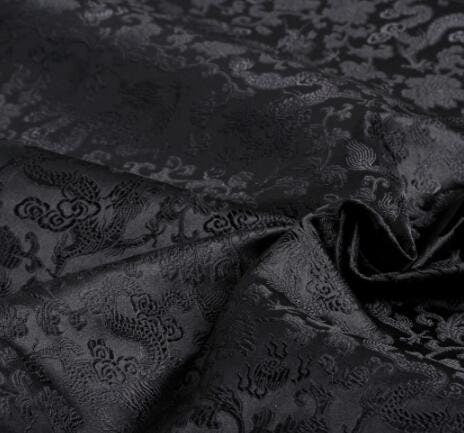 Wide black dragon brocade fabric, jacquard fabric, cosplay dress fabric, For 5 yards