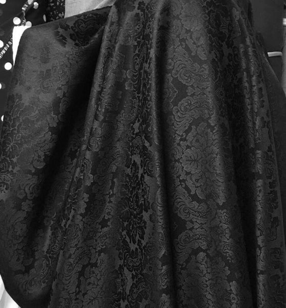 High quality jacquard fabric, black color jacquard fabric, wedding jaquard fabric, by the yard