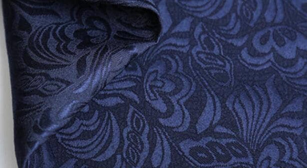 High quality jacquard fabric, navy blue color jacquard fabric, wedding jaquard fabric, by the yard