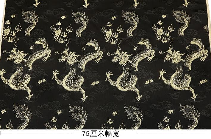 4Color black/green/blue/gold color dragon fabric, vest fabric,brocade fabric, jacquard fabric with gold dragon, cosplay dress fabric
