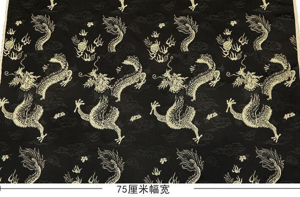 4Color black/green/blue/gold color dragon fabric, vest fabric,brocade fabric, jacquard fabric with gold dragon, cosplay dress fabric
