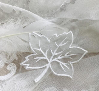 Off-white lace leaf patch, applique, for 5pcs