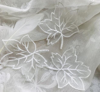 Off-white lace leaf patch, applique, for 5pcs