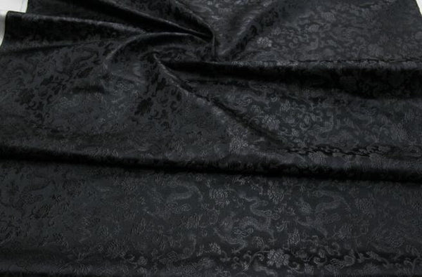 Wide black dragon brocade fabric, jacquard fabric, cosplay dress fabric, For 5 yards