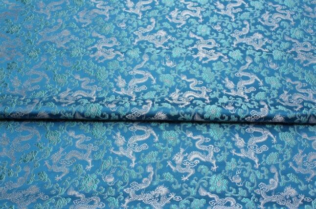 Light blue color brocade fabric, jacquard fabric, dragon fabric, by the yard