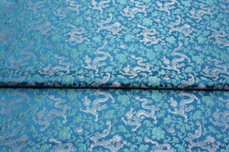 Light blue color brocade fabric, jacquard fabric, dragon fabric, by the yard