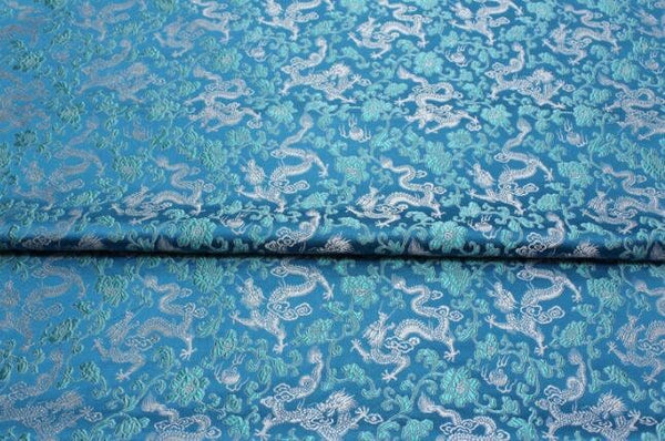 Light blue color brocade fabric, jacquard fabric, dragon fabric, by the yard