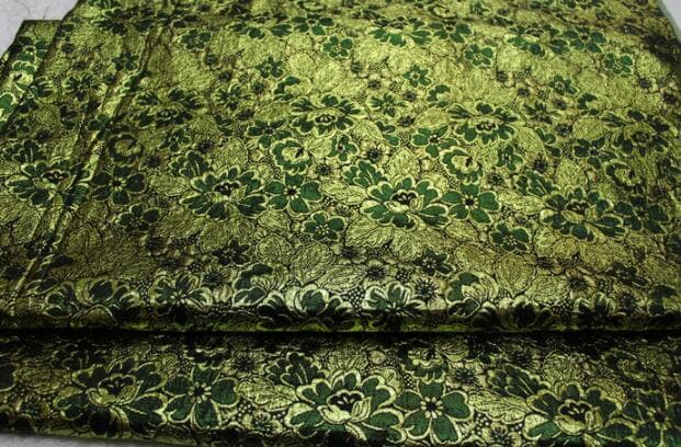 Green gold color jacquard fabric, brocade fabric, flower fabric, by the yard-59inches wide
