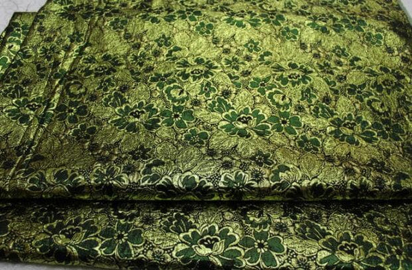 Green gold color jacquard fabric, brocade fabric, flower fabric, by the yard-59inches wide