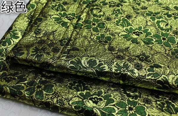Green gold color jacquard fabric, brocade fabric, flower fabric, by the yard-59inches wide
