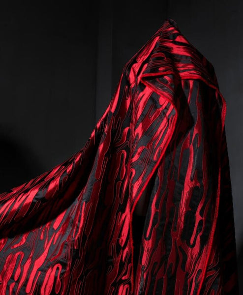 Black red color jacquard fabric, fashion pattern jacquard fabric, cosplay dress fabric,b ythe yard
