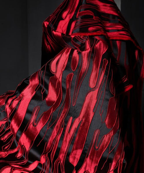 Black red color jacquard fabric, fashion pattern jacquard fabric, cosplay dress fabric,b ythe yard