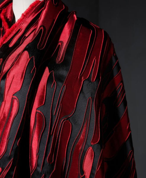 Black red color jacquard fabric, fashion pattern jacquard fabric, cosplay dress fabric,b ythe yard