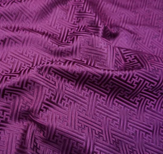 Purple brocade fabric, jacquard fabric, fabric by the yard