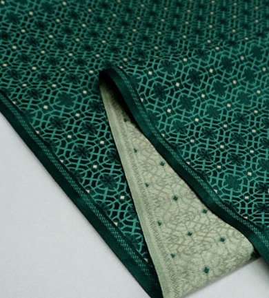 Dark green/dark red  color brocade fabric jacquard fabric, by the yard