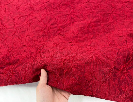 High QualityJacquard Fabric, Red Color Jacquard Fabric, Wedding Jaquard fabric, Jacket Fabric, by the yard