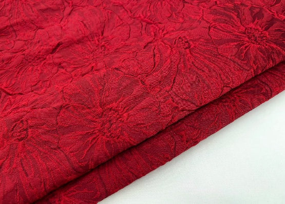 High QualityJacquard Fabric, Red Color Jacquard Fabric, Wedding Jaquard fabric, Jacket Fabric, by the yard
