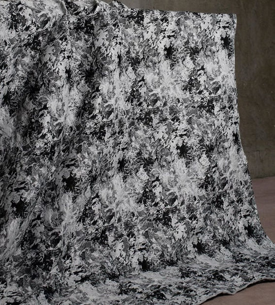 High quality jacquard fabric, black gray ink pattern texture jacquard fabric, wedding dress fabric, for cosplay