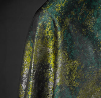 Green yellow color jacquard fabric, wedding jacket fabric, cosplay cloak fabric by the yard