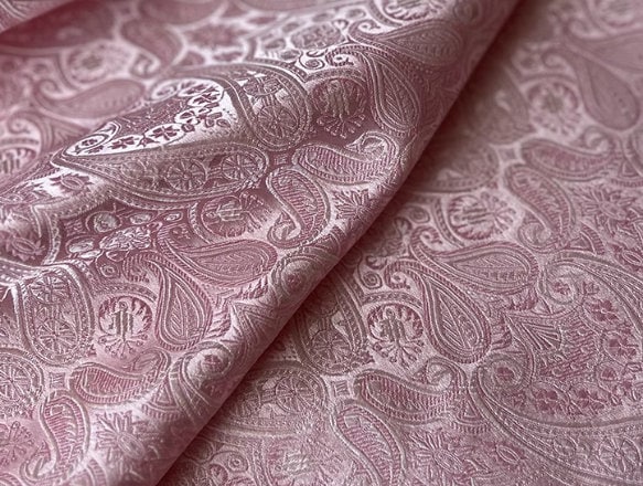 Light pink color brocade fabric,  jacquard fabric by the yard