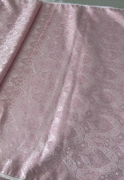 Light pink color brocade fabric,  jacquard fabric by the yard