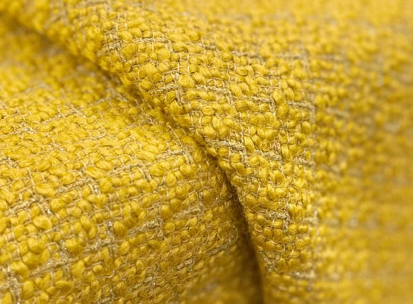 Mustard yellow pure wool fabric, bright woven tweed fabric, Autumn fabric, by the yard