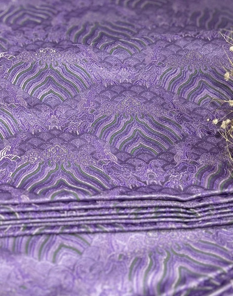 Light purple green color brocade fabric, jacquard fabric, Chinese style fabric,  Tang-suit fabric,
