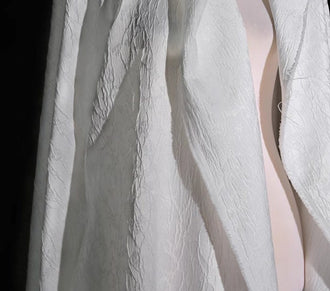 Off-white color plant style jacquard fabric, wedding jacquard fabric, fabric by the yard