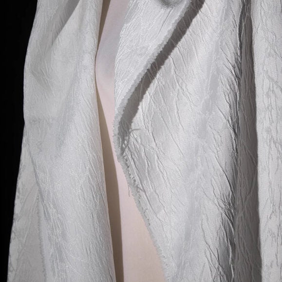 Off-white color plant style jacquard fabric, wedding jacquard fabric, fabric by the yard