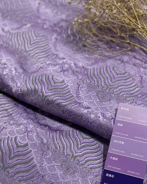 Light purple green color brocade fabric, jacquard fabric, Chinese style fabric,  Tang-suit fabric,