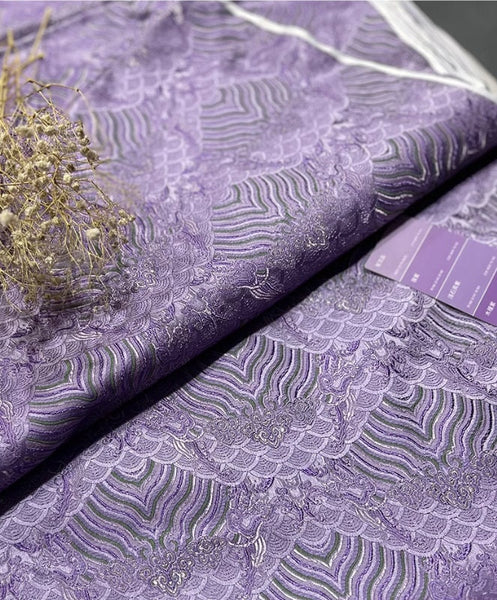 Light purple green color brocade fabric, jacquard fabric, Chinese style fabric,  Tang-suit fabric,