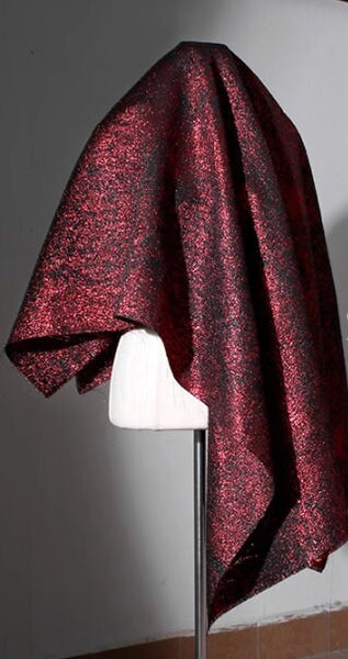 Black red color jacquard fabric, fashion jacquard fabric, cosplay dress fabric, double-sided shiny jacquard fabric, fabric by the yard