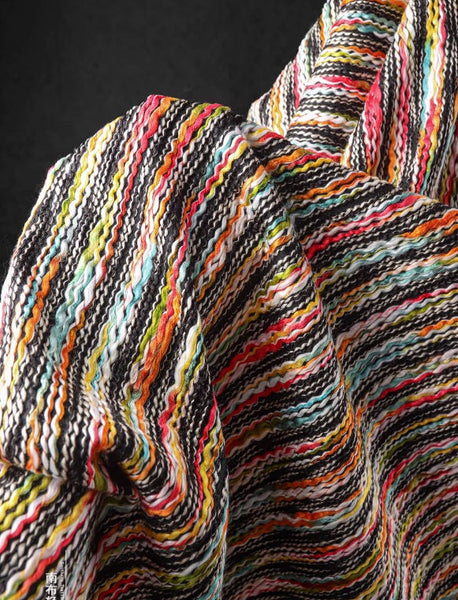 ON SALE, Tree bark style fabric orange yellow color knitting texture fabric coat fabric bag jacket designer fabric fabric by the yard