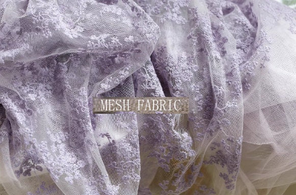 Light purple color mesh fabric with floral style, mesh fabric, mesh lace fabric, curtains mesh fabric-WHY004
