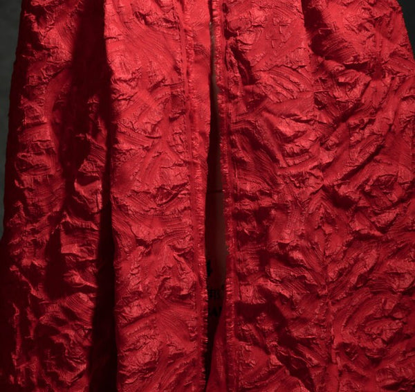 3 Color red/black/off-white jacquard fabric, wedding jacket fabric, fabric by the yard