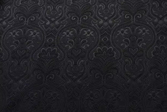 High quality jacquard fabric, black  color jacquard fabric, wedding dress fabric, for jacket dress, by the yard