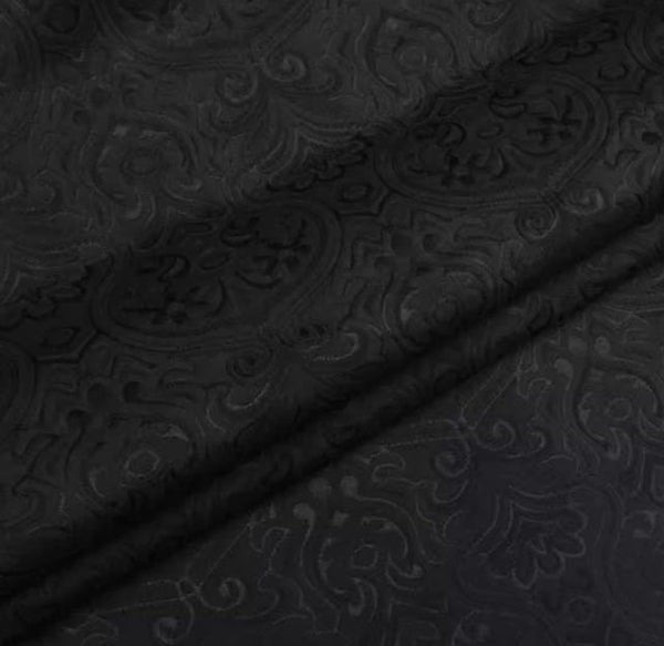 High quality jacquard fabric, black  color jacquard fabric, wedding dress fabric, for jacket dress, by the yard