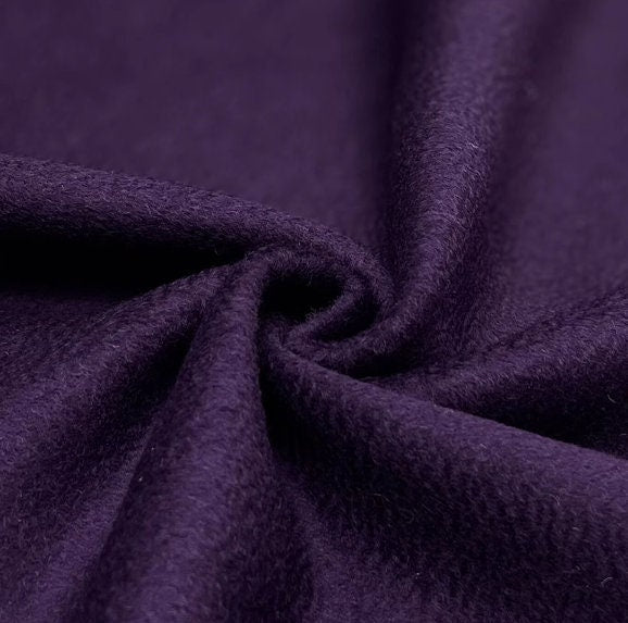 Deep purple glossy water ripple pattern wool fabric for Autumn and Winter coats and cloaks fabric