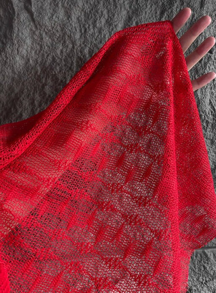 Hollow fabric, red fabric, cotton yarn fabric, wedding fabric, cosplay dress fabric by the yard