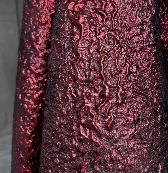 Dark Red Black Jacquard Fabric Hanfu Qipao DIY Fabric Wedding Fabric Cosplay Dress Fabric