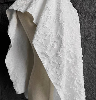 Off-white color patterned three-dimensional texture jacquard fabric, wedding dress fabric, qipao fabric