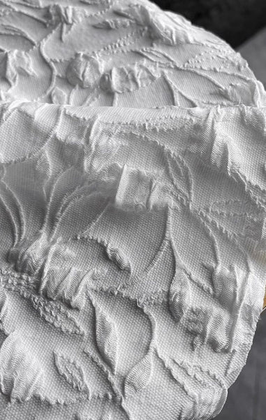 Off-white color patterned three-dimensional texture jacquard fabric, wedding dress fabric, qipao fabric