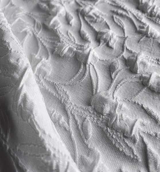 Off-white color patterned three-dimensional texture jacquard fabric, wedding dress fabric, qipao fabric