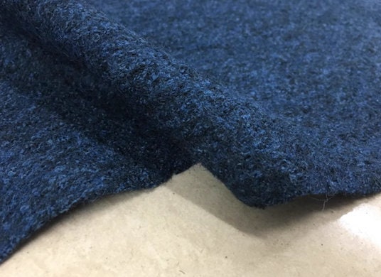 Fashion blue small circle knitted wool fabric suit jacket wool fabric