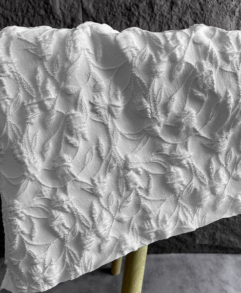 Off-white color patterned three-dimensional texture jacquard fabric, wedding dress fabric, qipao fabric