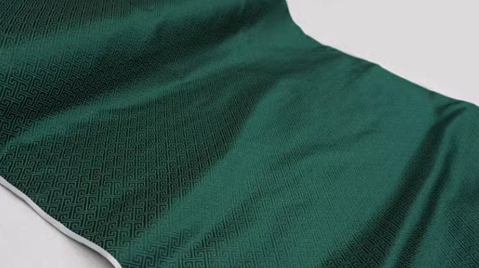 Hunter green color brocade fabric, jacquard fabric, jacket dress fabric, fabric by the yard