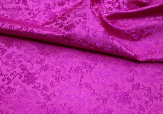 Dark green color brocade fabric, jacquard fabric, gold color dragon style brocade fabric, cosplay dress fabric, by the yard