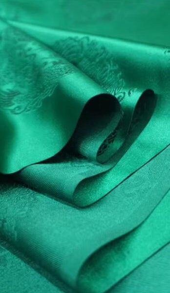 Green color brocade fabric with dragon pattern, jacquard fabric, Chinese patterns brocade fabric,  by the yard